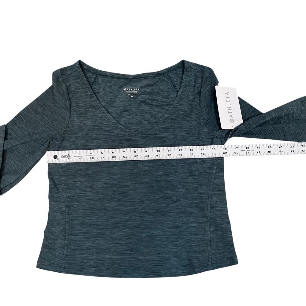 NWT ATHLETA | SoftLuxe Top Long Sleeve Green Medium - Picture 9 of 10